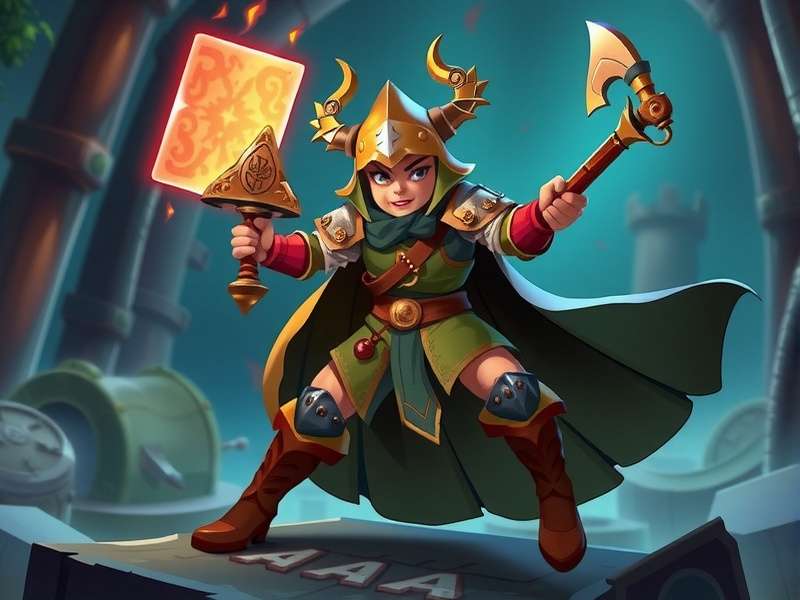 Main character wielding the legendary mace Enchanted Mace Fighter game hero